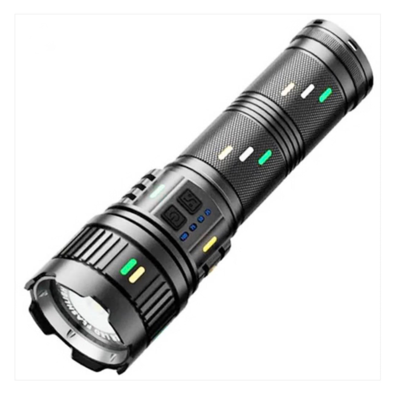 Super Power LED Flashlight- Zoomable Rechargeable, Metal Body with Power Bank