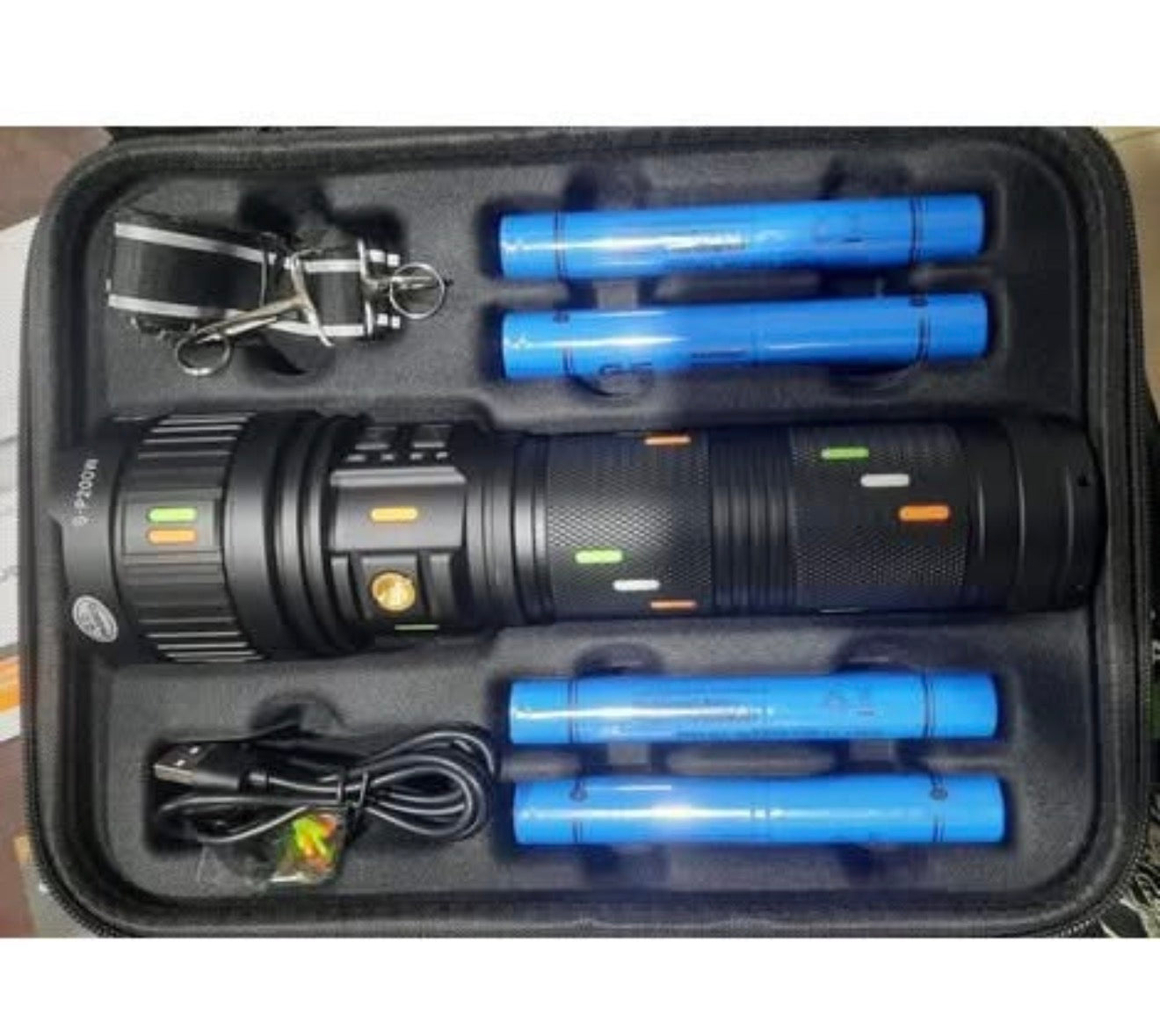 Super Power LED Flashlight- Zoomable Rechargeable, Metal Body with Power Bank