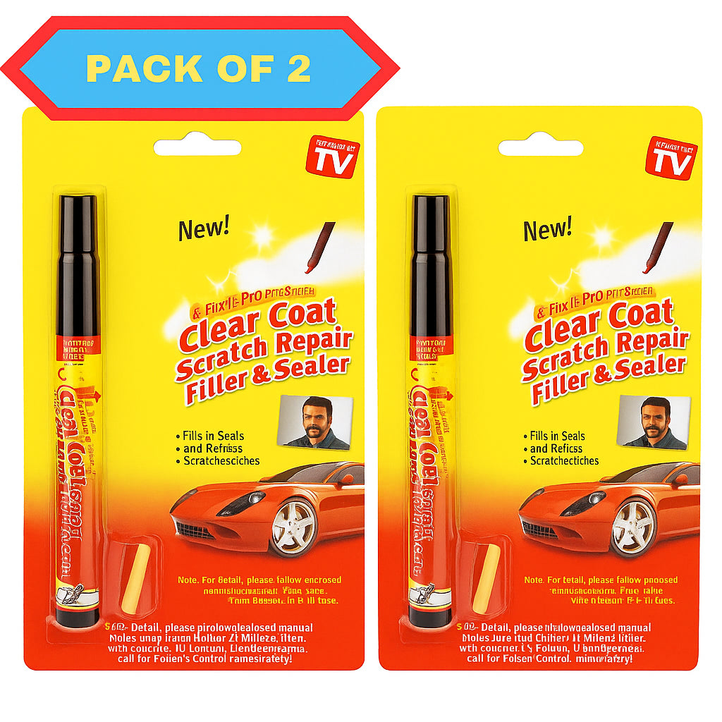 UV Sunlight Activated Clear Coat Scratch Remover Pen (Pack Of 2)